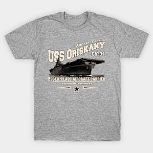 USS ORISKANY CV-34 aircraft carrier veterans T-Shirt